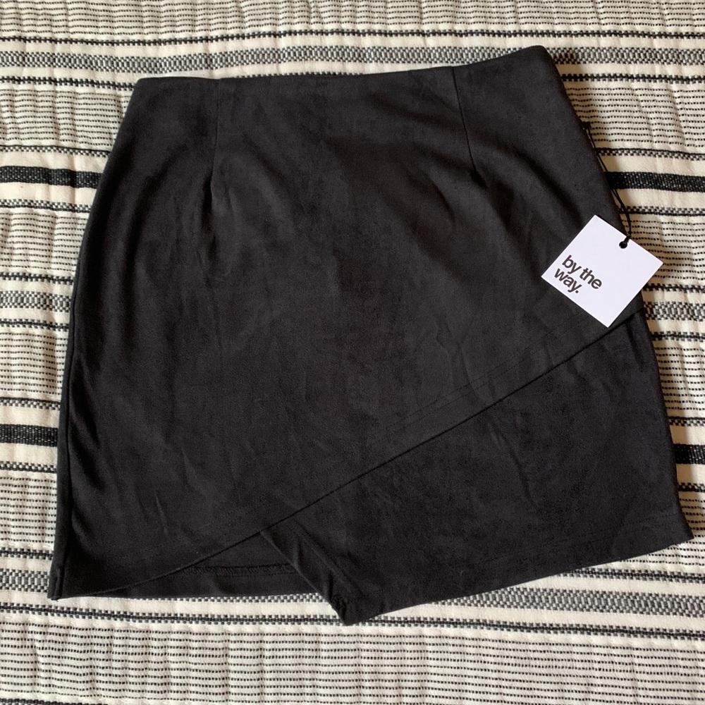 by the way Asymmetrical Suede Skirt